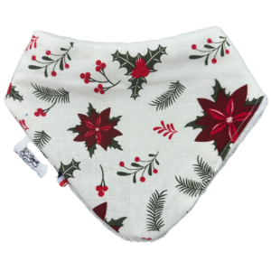 Bavoir bandana 0-12 mois Noël fleur de houx