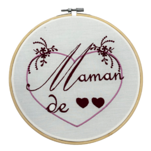 TAMBOURIN MAMAN DE DEUX 20cm